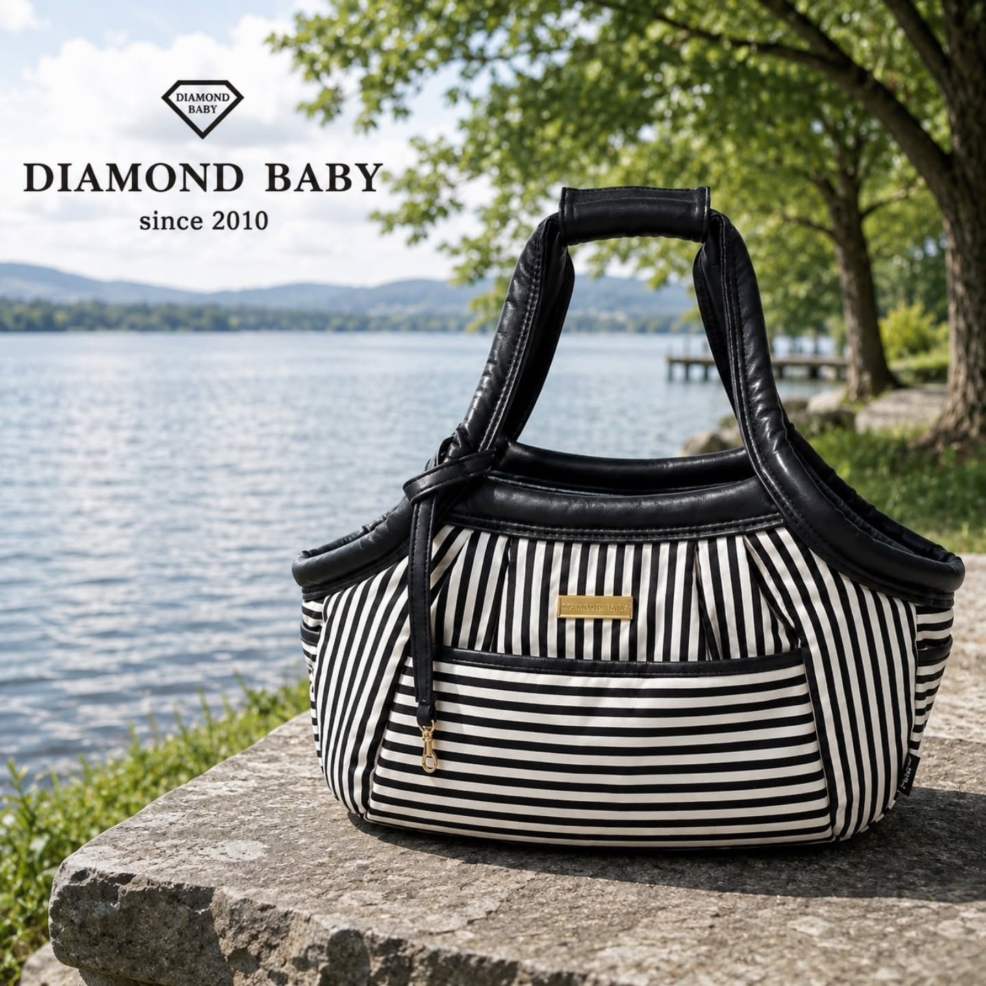 ダイヤモンドベイビー　マシュマロキャリーバッグLサイズ 底板付き 愛犬との暮らしを大切にしたい|Diamond Baby